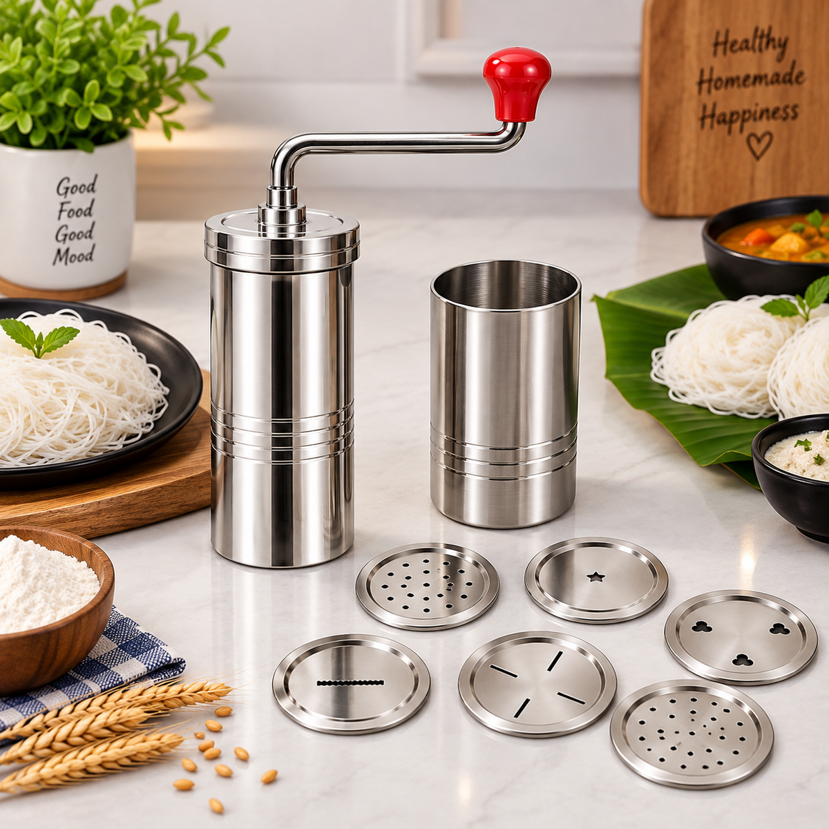 Murukku press set in kitchen