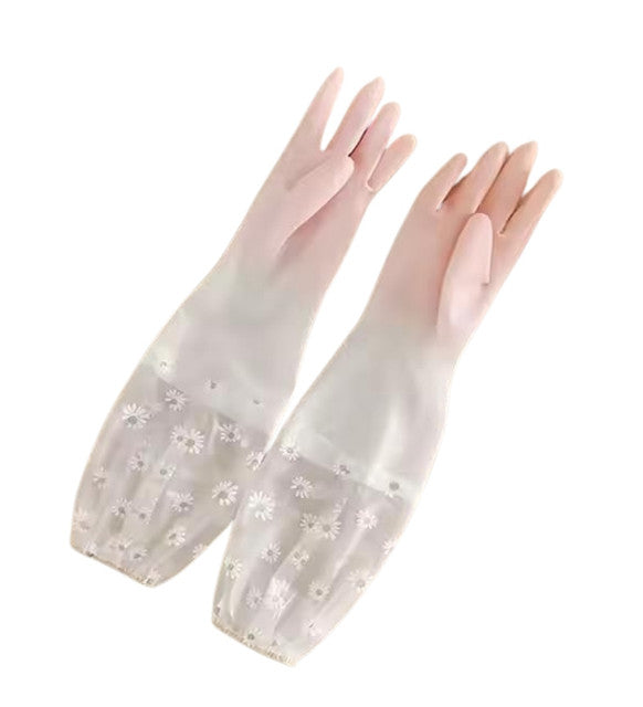 PVC Transparent Full Gloves (Peach)