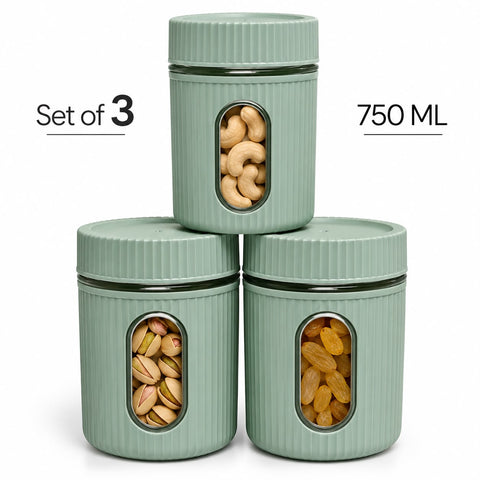 Airtight Storage Container Set of 3 – 750 ML – Green
